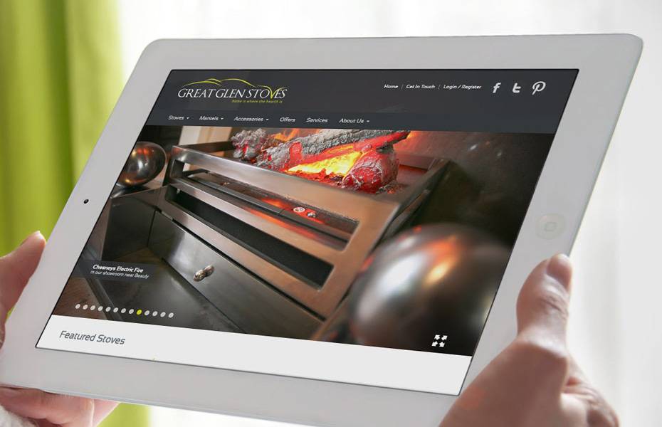 Website Design - Great Glen Stoves - Mockup - Tablet